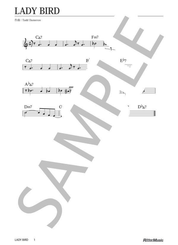 Lady Bird / ジャズ・スタンダード・バイブル (Tadd Dameron) / メロディ その他 - サンプル譜面 1/1
