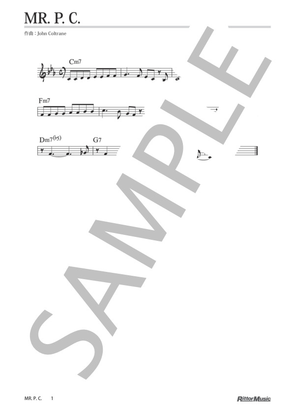 Mr. P. C. / ジャズ・スタンダード・バイブル (ジョン・コルトレーン) / メロディ その他 - サンプル譜面 1/1