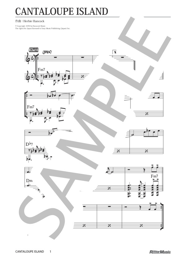 Cantaloupe Island / ジャズ・スタンダード・バイブル (ハービー・ハンコック) / メロディ その他 - サンプル譜面 1/1