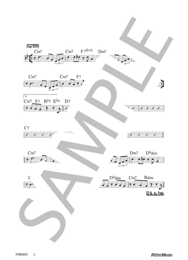 Perdido / ジャズ・スタンダード・バイブル (ジュアン・ティゾル) / メロディ その他 - サンプル譜面 2/2