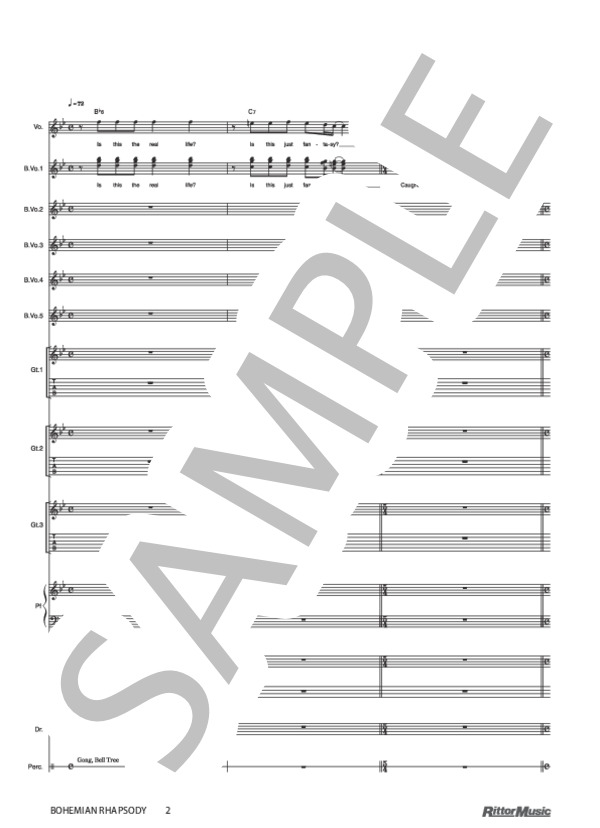 楽譜】BOHEMIAN RHAPSODY / バンド・スコア『QUEEN IN VISION