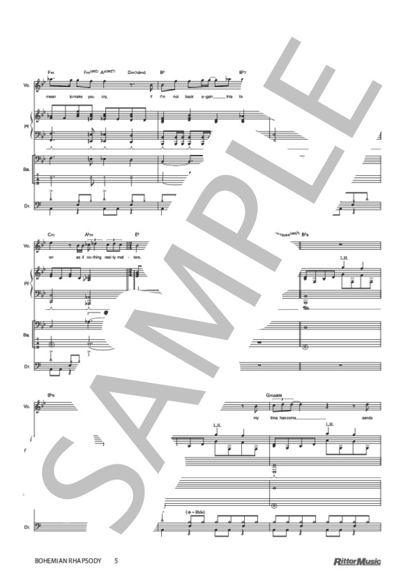 楽譜】BOHEMIAN RHAPSODY / バンド・スコア『QUEEN IN VISION