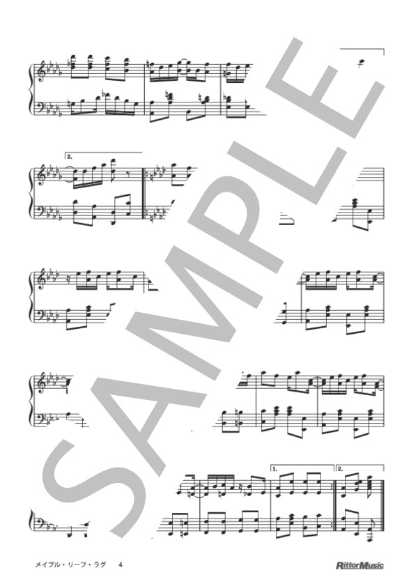 メイプル・リーフ・ラグ / ピアノスタイル クラシック名曲50選 (スコット・ジョプリン) / ピアノソロ その他 - サンプル譜面 4/4