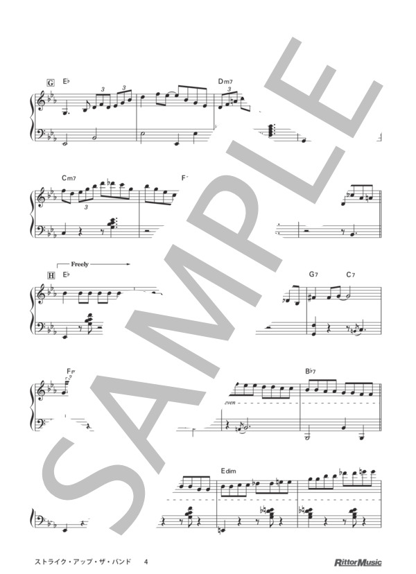 ストライク・アップ・ザ・バンド (オスカー・ピーターソン・トリオ) / ピアノソロ その他 - サンプル譜面 4/5