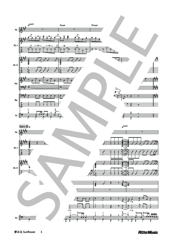 夢みるSunflower / バンドリ！ オフィシャル・バンドスコア Poppin'Party Vol.2 / その他 - サンプル譜面 3/5