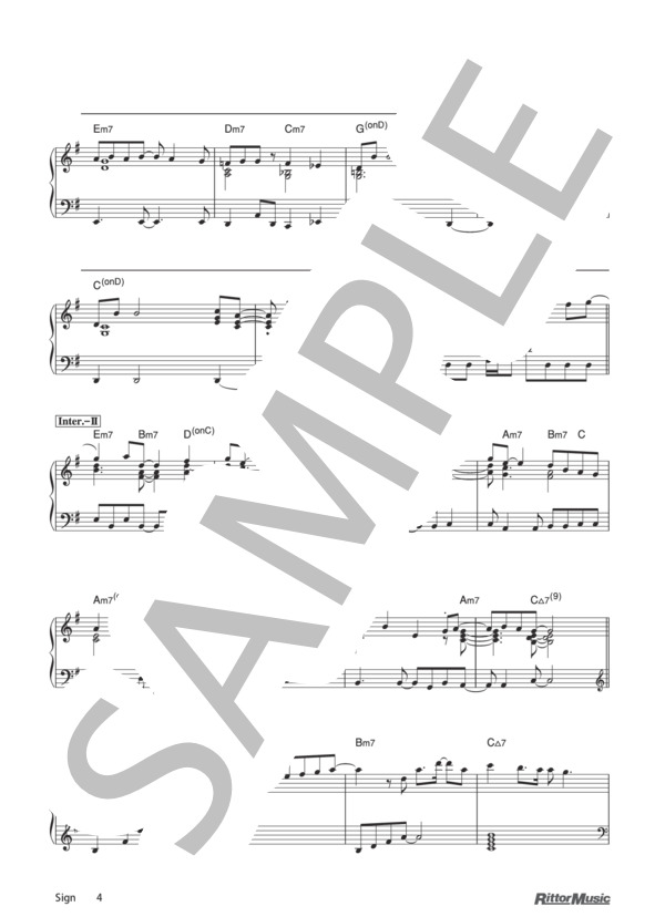 Sign (Mr.Children) / ピアノソロ その他 - サンプル譜面 4/5