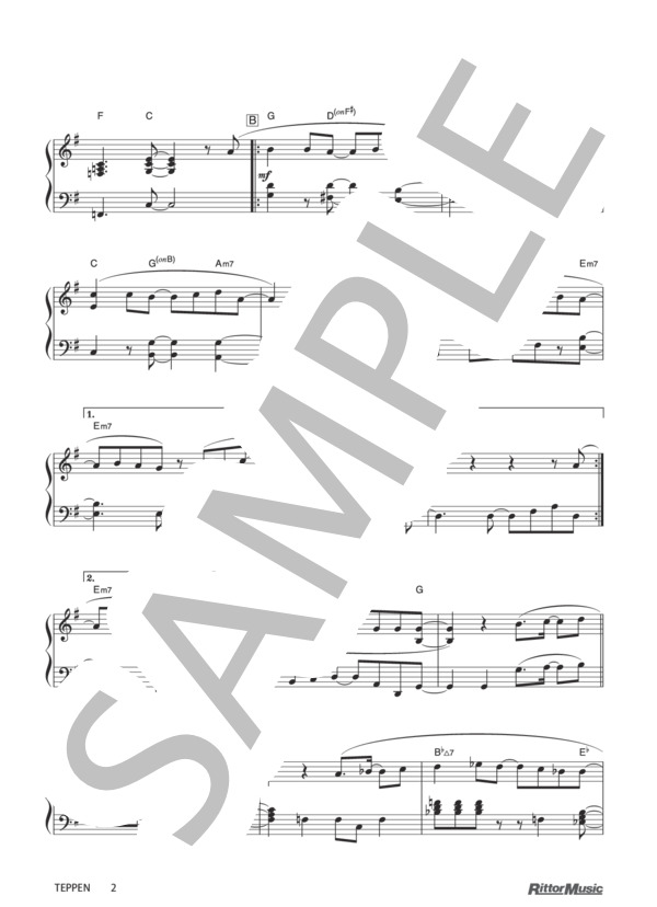 TEPPEN (NEWS) / ピアノソロ その他 - サンプル譜面 2/5