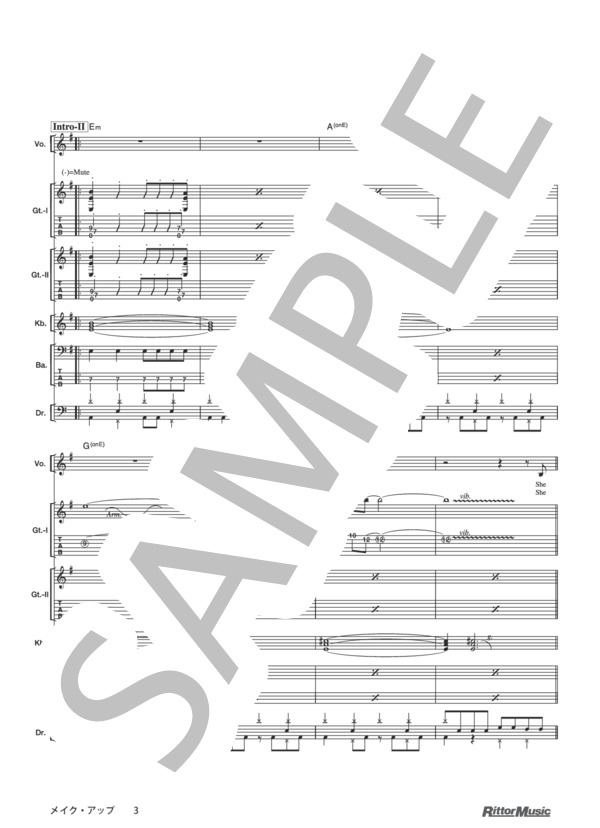 make-up/rock on スコア Amazon.co.jp: MAKE UP Band Score, Rock On! Sheet Music