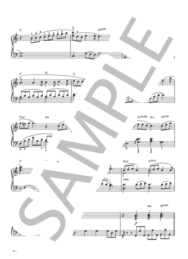 M (プリンセス プリンセス) / ピアノソロ 初級 - サンプル譜面 2/4