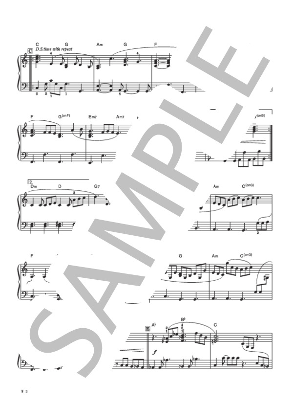 M (プリンセス プリンセス) / ピアノソロ 初級 - サンプル譜面 3/4