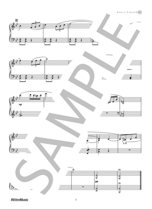 アンダンテ・カンタービレ (ピョートル・イリイチ・チャイコフスキー) / ピアノソロ 初級 - サンプル譜面 5/5