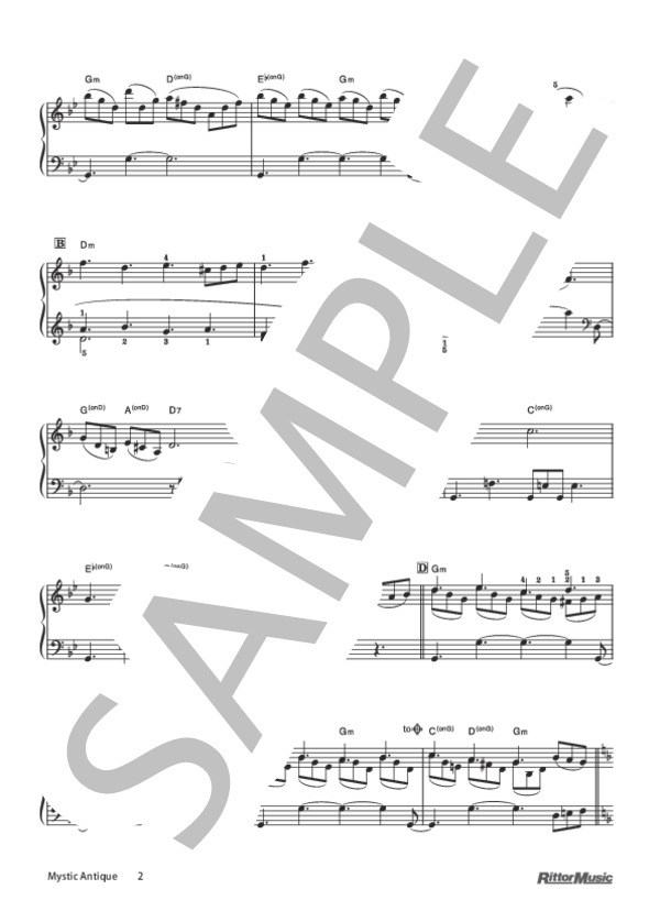 Mystic Antique (辻 陽) / ピアノソロ 初級 - サンプル譜面 2/5