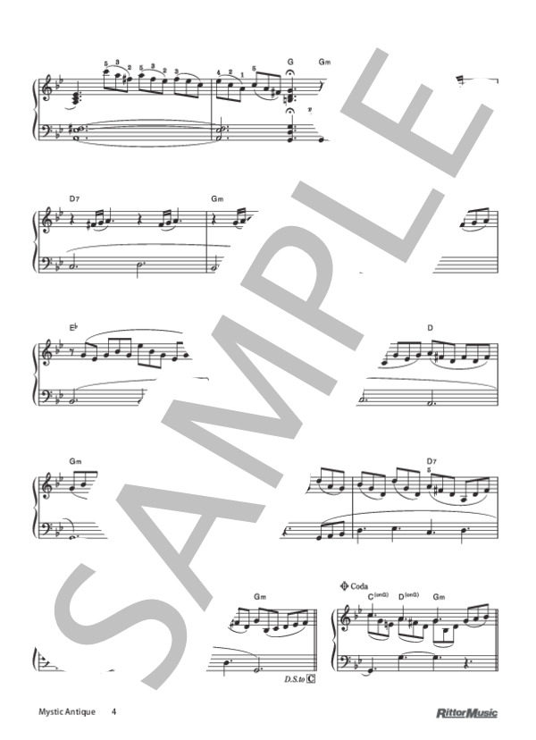 Mystic Antique (辻 陽) / ピアノソロ 初級 - サンプル譜面 4/5