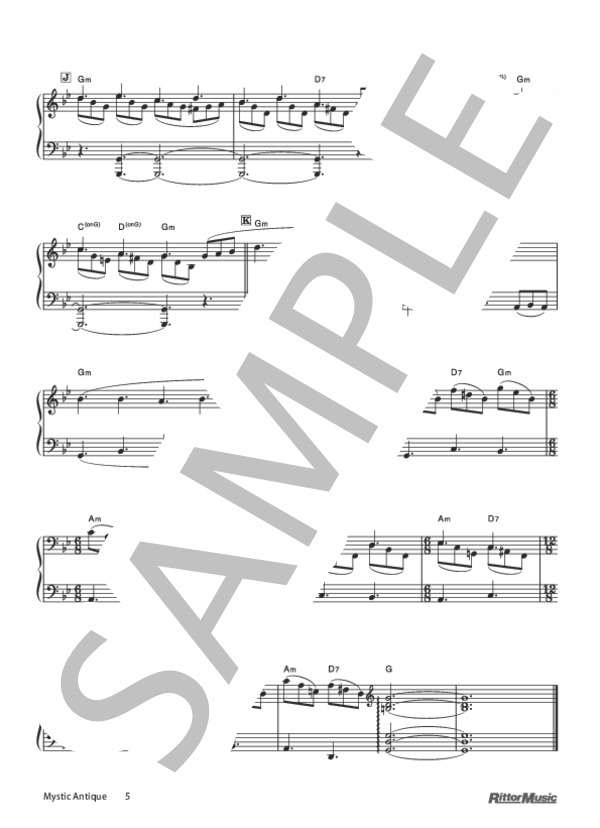 Mystic Antique (辻 陽) / ピアノソロ 初級 - サンプル譜面 5/5