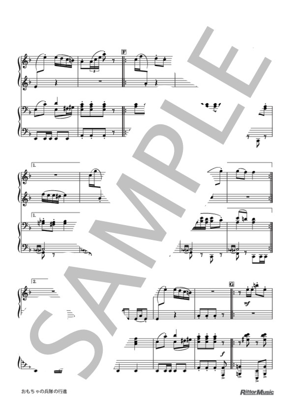 おもちゃの兵隊の行進 (レオン・イェッセル) / ピアノ連弾 中級 - サンプル譜面 4/5
