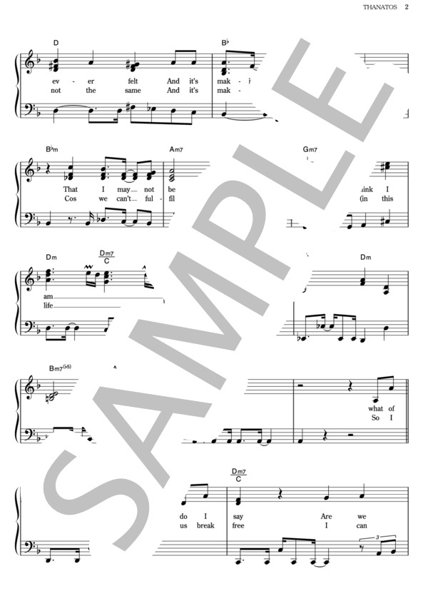 THANATOS -IF I CAN’T BE YOURS- (LOREN＆MASH) / ピアノソロ その他 - サンプル譜面 2/4