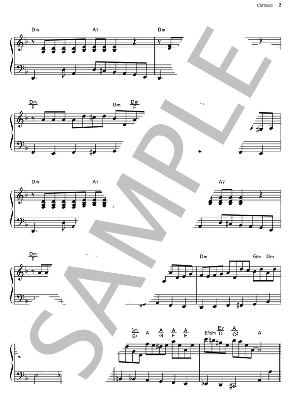 Carnage (鷺巣 詩郎) / ピアノソロ その他 - サンプル譜面 2/5