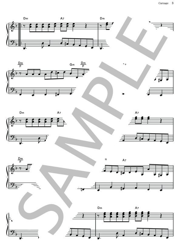 Carnage (鷺巣 詩郎) / ピアノソロ その他 - サンプル譜面 3/5