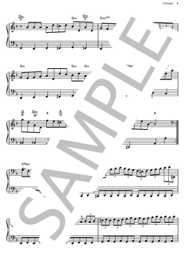Carnage (鷺巣 詩郎) / ピアノソロ その他 - サンプル譜面 4/5