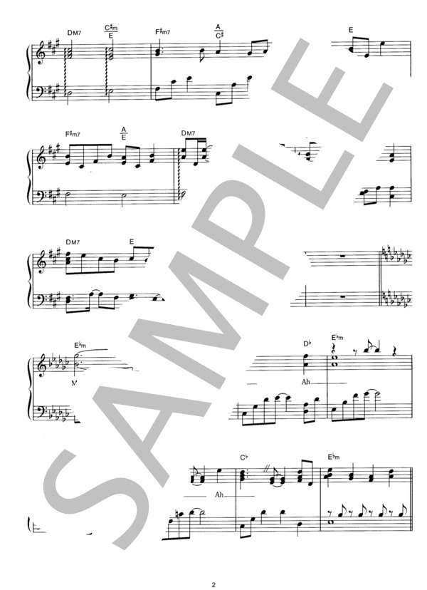 Free＆Easy (浜崎 あゆみ) / ピアノソロ その他 - サンプル譜面 2/5