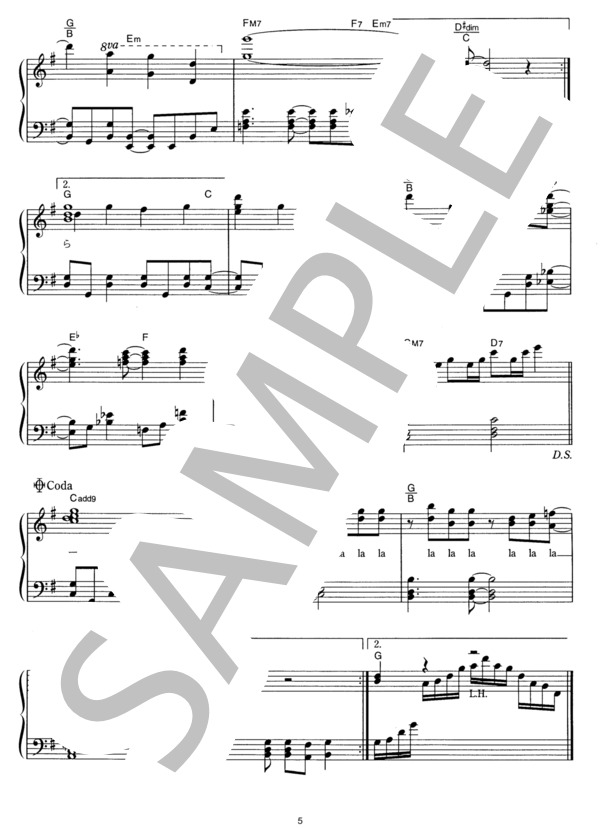 Greatful days (浜崎 あゆみ) / ピアノソロ その他 - サンプル譜面 5/5