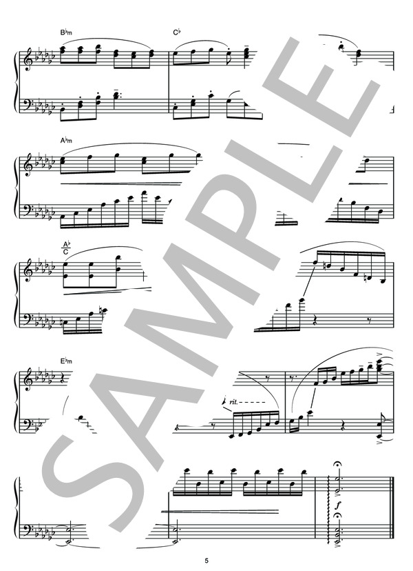 Double-Action(Piano form 1) (LOVE＋HATE) / ピアノソロ その他 - サンプル譜面 5/5