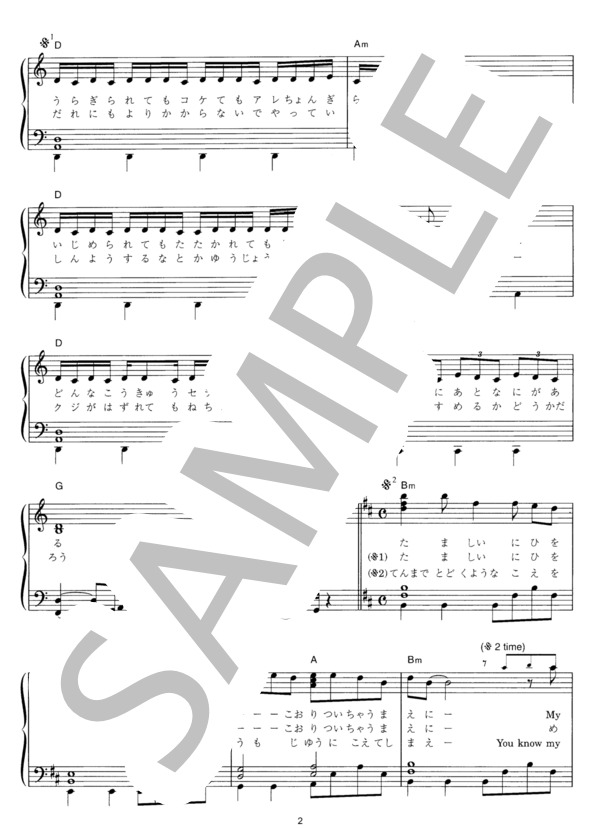 FIREBALL (B’z) / ピアノソロ その他 - サンプル譜面 2/3