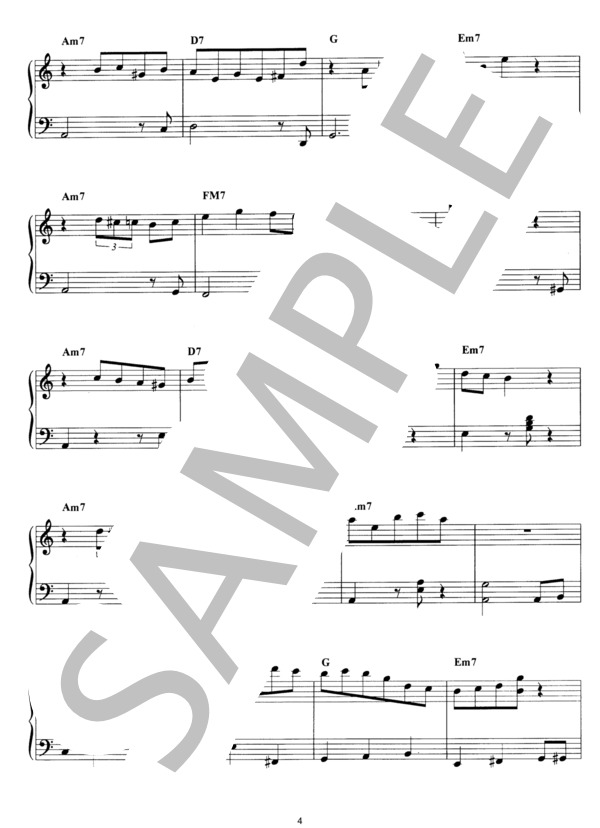 グリーンスリーヴス ジャズアレンジ (イギリス民謡) / ピアノソロ その他 - サンプル譜面 4/5