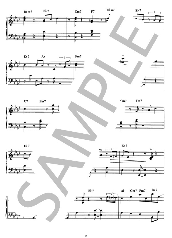 ソナタ「悲愴」第2楽章 ジャズアレンジ (ルートヴィヒ・ヴァン・ベートーヴェン) / ピアノソロ その他 - サンプル譜面 2/5