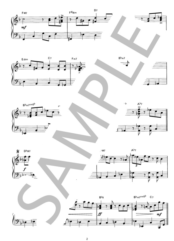 中央フリーウェイ ジャズアレンジ (荒井 由実) / ピアノソロ その他 - サンプル譜面 2/4