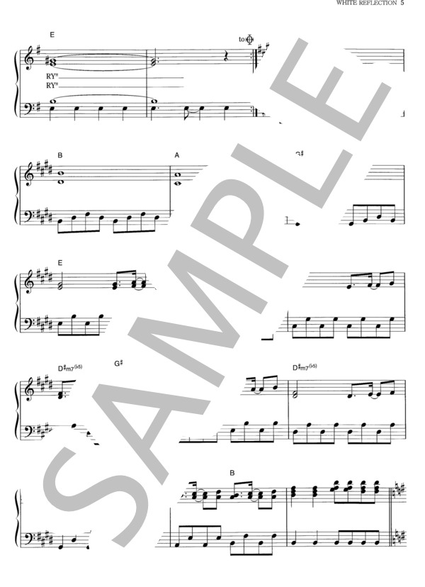 WHITE REFLECTION (TWO-MIX) / ピアノソロ その他 - サンプル譜面 5/5