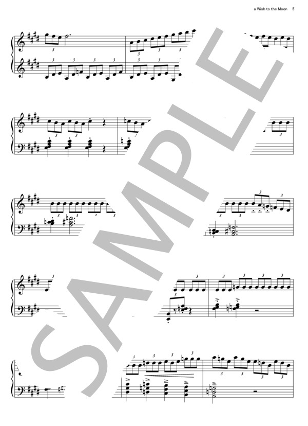 a Wish to the Moon (久石 譲) / ピアノソロ その他 - サンプル譜面 5/5