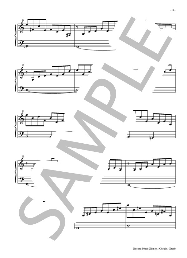 ショパン：8つのエチュード from Op.10 & 25 トイピアノ編曲 (Rockzaemon) / トイピアノ / チェレスタ 中〜上級 - サンプル譜面 4/5