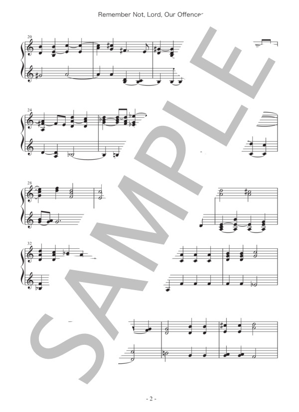 ハンドベルのための「主よ、われらの罪を思い出したもうことなかれ」 (ヘンリー・パーセル) / ミュージックベル 中級 - サンプル譜面 2/3