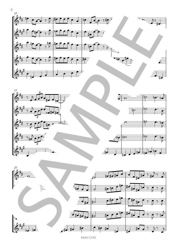 Five Sisters~SAX CATS Ending Theme~ / アンサンブル木管 初〜中級 - サンプル譜面 2/5