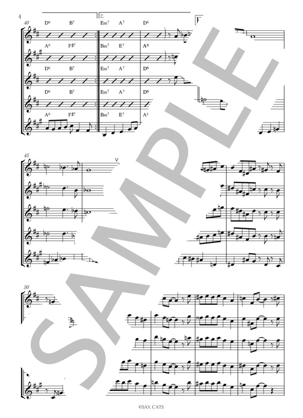 Five Sisters~SAX CATS Ending Theme~ / アンサンブル木管 初〜中級 - サンプル譜面 4/5