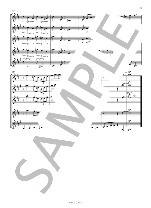 Five Sisters~SAX CATS Ending Theme~ / アンサンブル木管 初〜中級 - サンプル譜面 5/5