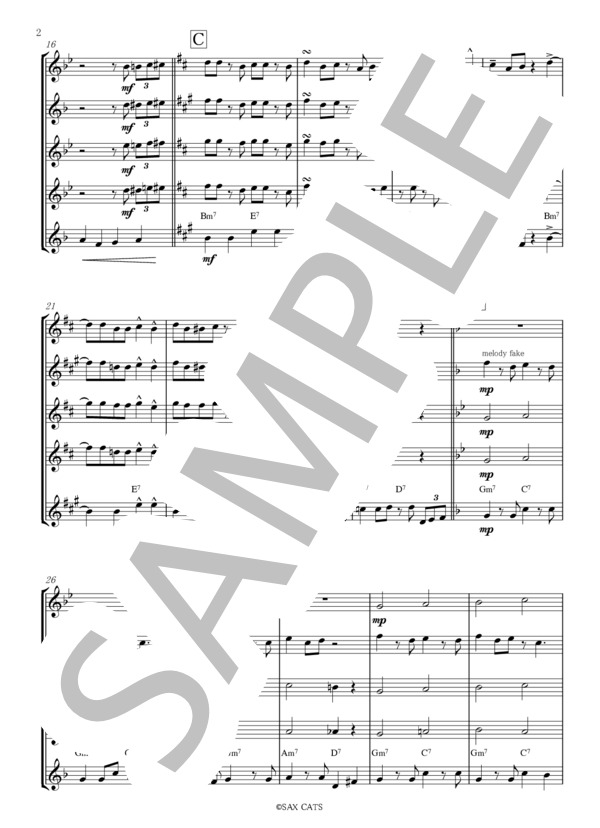 Tea For Two / 二人でお茶を (SAX CATS) / アンサンブル木管 初〜中級 - サンプル譜面 2/5