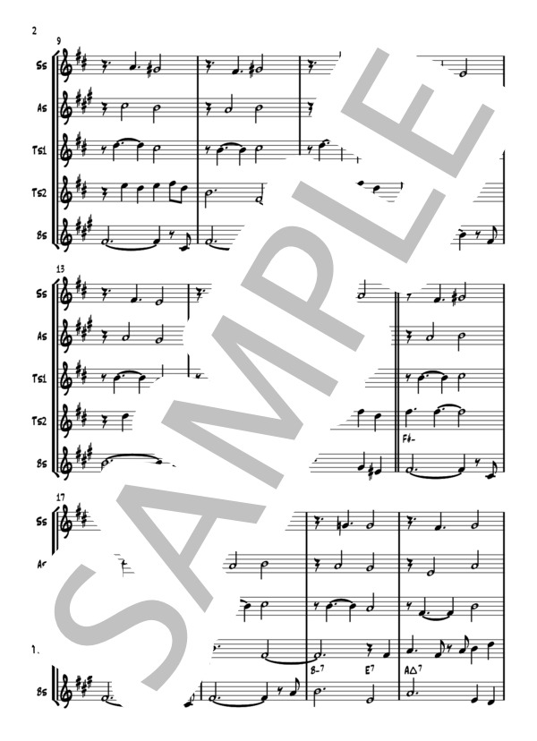 Summertime (SAX CATS) / アンサンブル木管 中級 - サンプル譜面 2/5