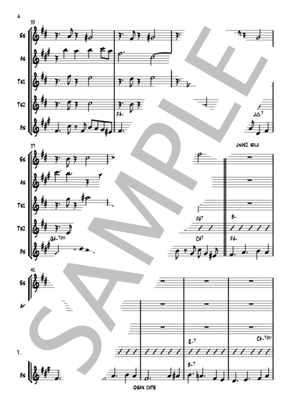 Summertime (SAX CATS) / アンサンブル木管 中級 - サンプル譜面 4/5