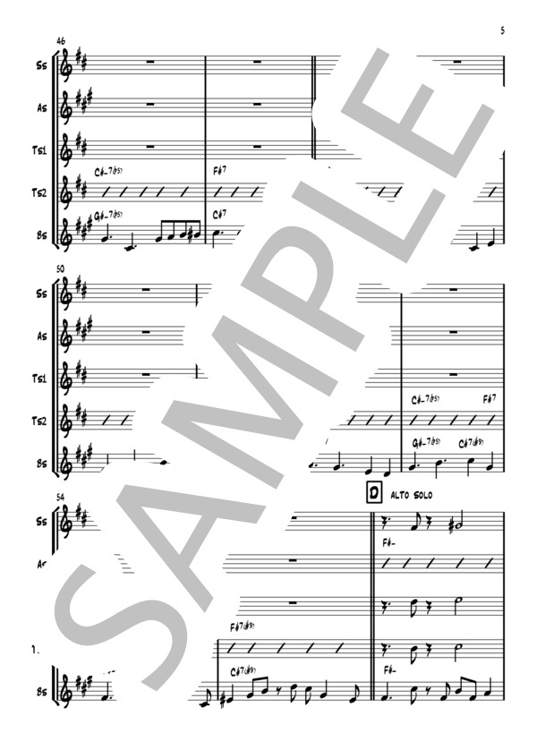 Summertime (SAX CATS) / アンサンブル木管 中級 - サンプル譜面 5/5
