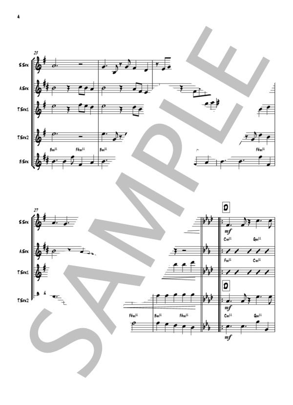 Take Five (デイヴ・ブルーベック) / アンサンブル木管 中〜上級 - サンプル譜面 4/5