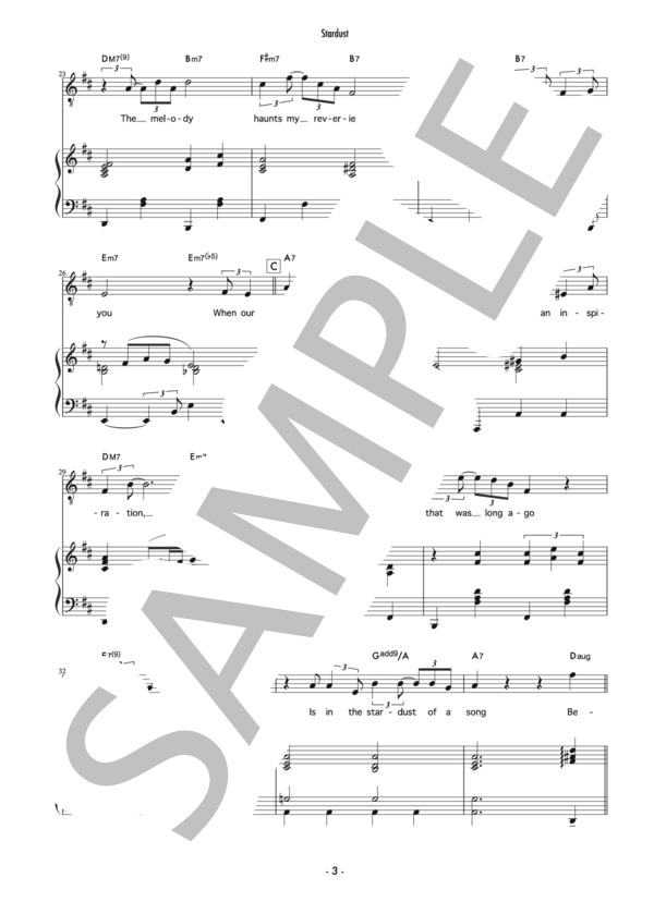 スターダスト - ロッド・スチュワート (ロッド スチュワート) / ピアノ伴奏 中級 - サンプル譜面 3/5