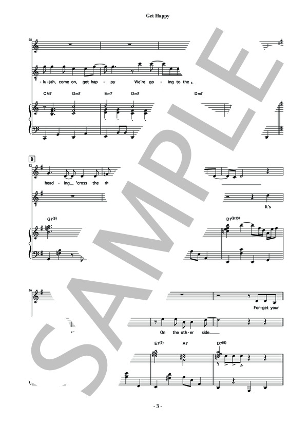 『Get Happy (ゲット・ハッピー）』（映画『ジュディ 虹の彼方に』サウンドトラックより） (レネー・ゼルウィガー) / ピアノ伴奏 中〜上級 - サンプル譜面 3/5