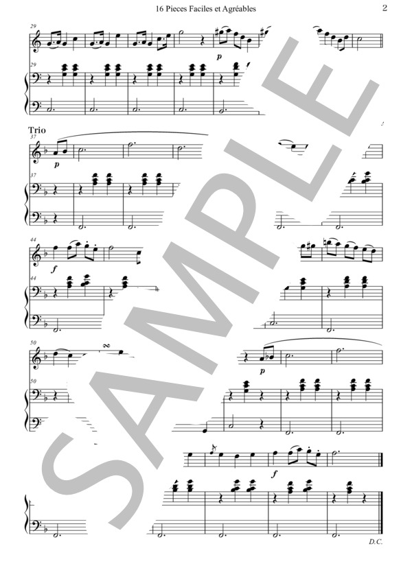 マウロ ジュリアーニ Op.74 2番 (マウロ・ジュリアーニ) / アンサンブルピアノ＋他楽器 入門〜初級 - サンプル譜面 2/3