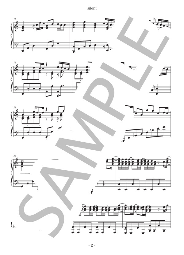 silent (SEKAI NO OWARI) / ピアノソロ 上級 - サンプル譜面 2/5