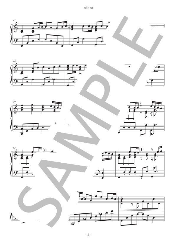 silent (SEKAI NO OWARI) / ピアノソロ 上級 - サンプル譜面 4/5