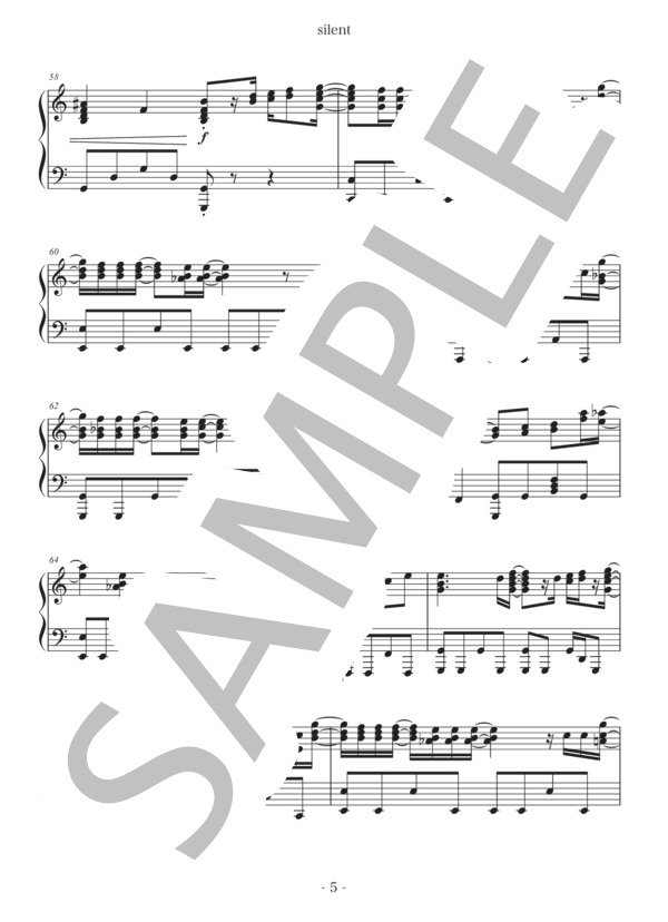 silent (SEKAI NO OWARI) / ピアノソロ 上級 - サンプル譜面 5/5