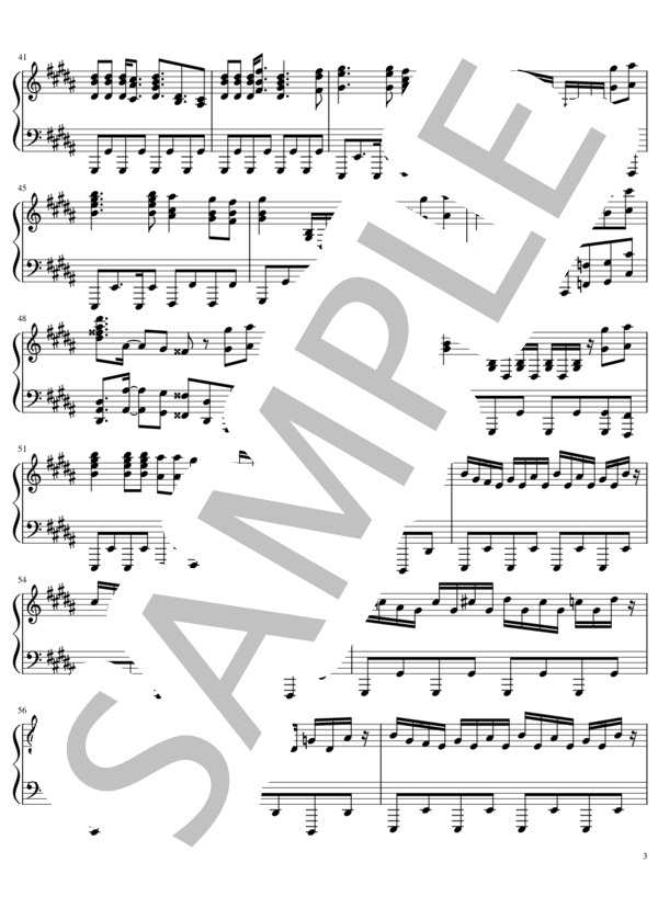 紅 (X JAPAN) / ピアノソロ 上級 - サンプル譜面 3/5