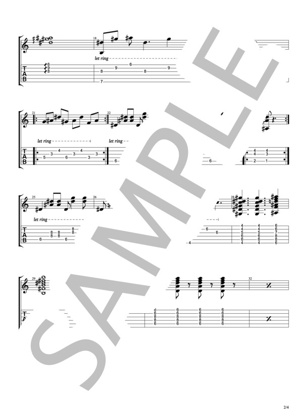 【アナと雪の女王】雪だるまつくろう(Do You Want to Build a Snowman?) (クリスティン・ベル) / ギター弾き語り 中〜上級 - サンプル譜面 2/4